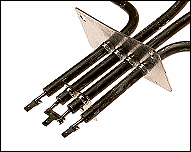 Bake element with mutiple separare regions requiring multiple wires