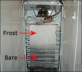 Partially frosted evaporator coil