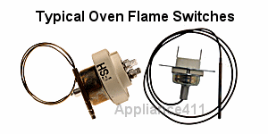 Example typical gas oven flame switches